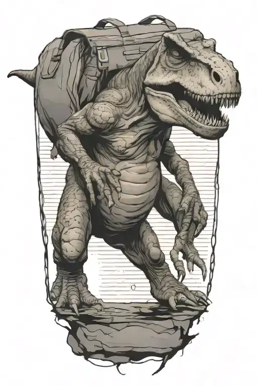 T-rex Carrying A Bag