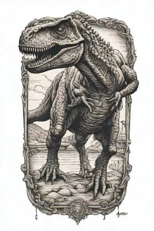 T-rex Carrying A Bag