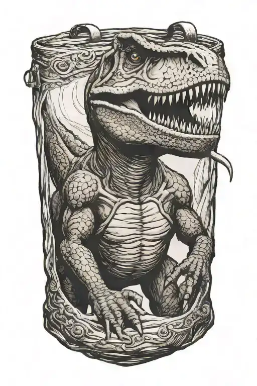 T-rex Holding A Bag