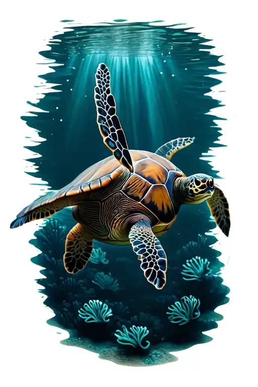 Sea Turtle Swimming