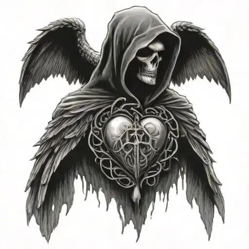 Grim Reaper Sacred Heart Raven