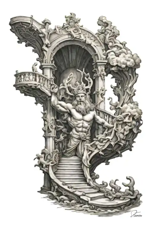 Poseidon God And Stair Way To Heaven
