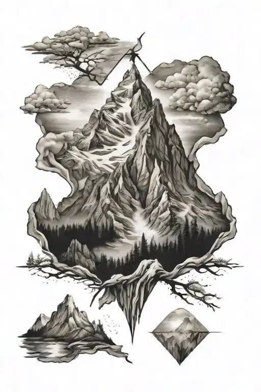 Mountain Peak Surrounded