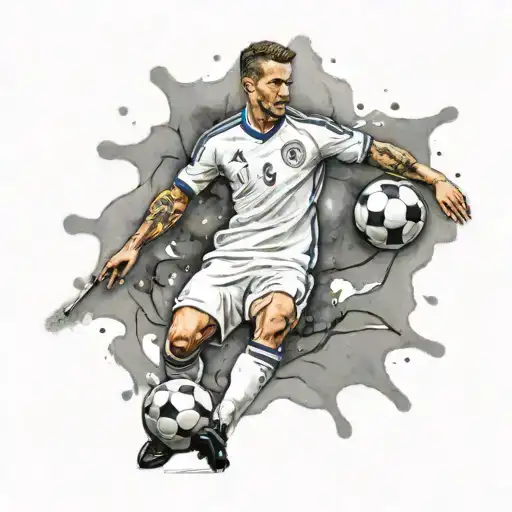 A Soccer Player Holding A Paint Palette Instead Of A Ball