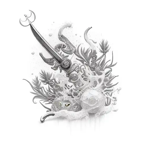 German Long Sword With Rosemary Leaves