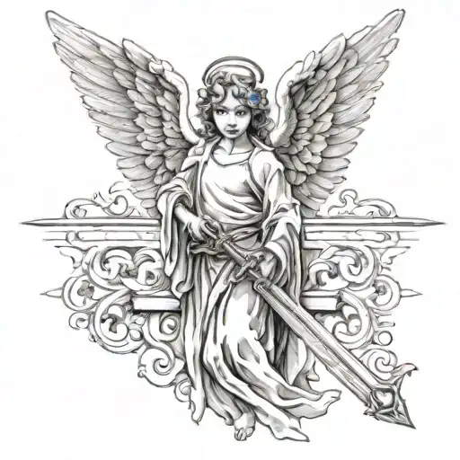 Angel Holding A Sword