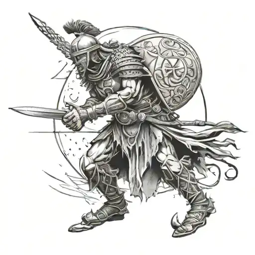 Lone Warrior Battling