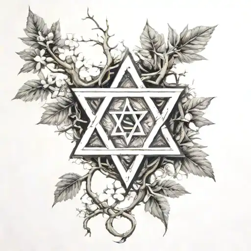 Star Of David With Tree Of Life Intertwined