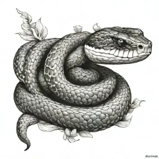 Black And White Snake In Volume