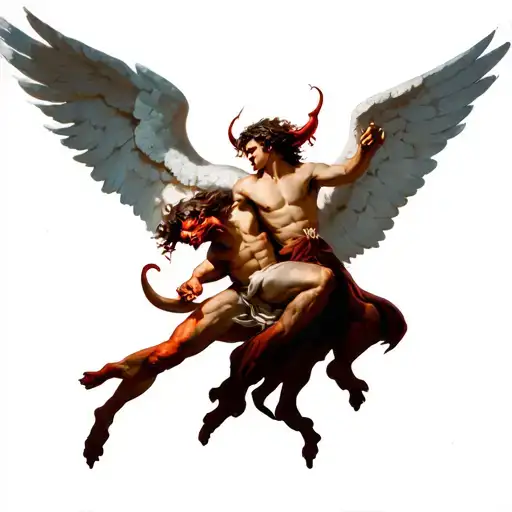 Angel Fighting The Devil