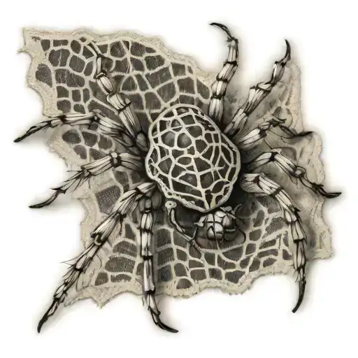 Realistic Spider Crawling On Old Lace