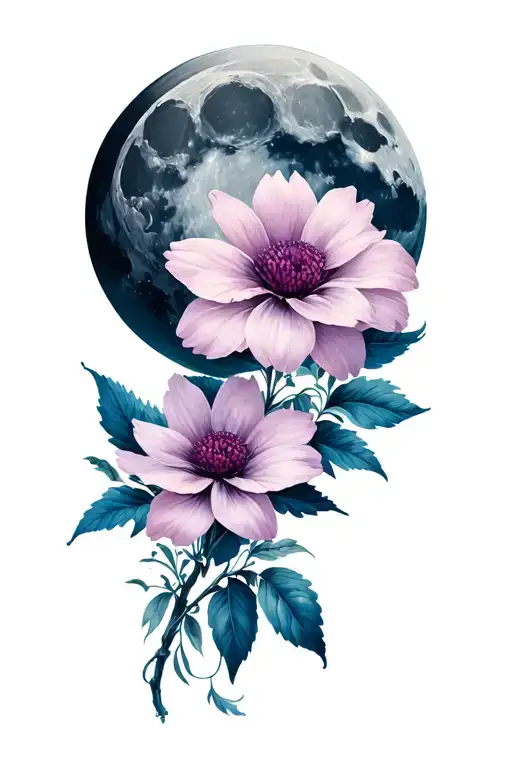 Moon And Flower