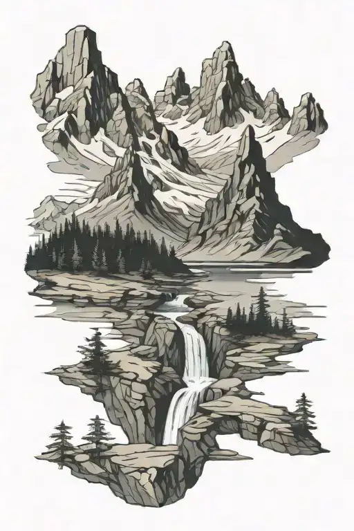 Mountain With River