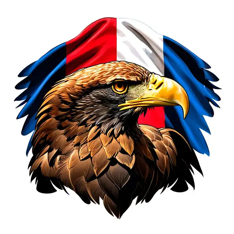 Polish Flag With Eagle