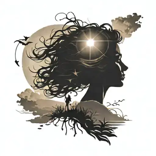 Woman Silhuette Walking Sun