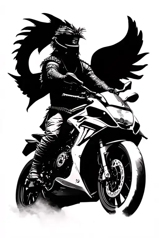 Pisces Samurai Riding A Sportsbike Cardiograph Ahamasmi Yoddha