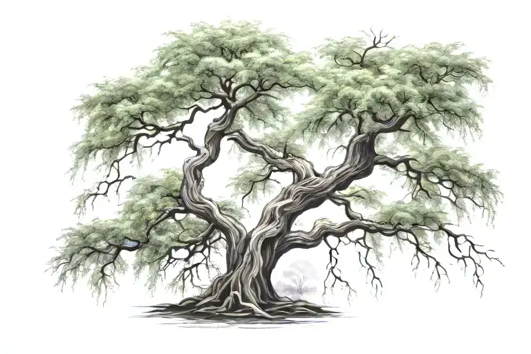 Willow Tree Growing Amidst