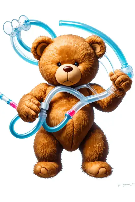 Fighting Teddy Bear Oxygen Tube Moves