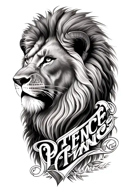 Lion With Patience Word