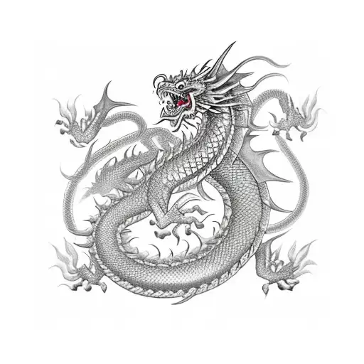 Chinese Red Dragon For Arm