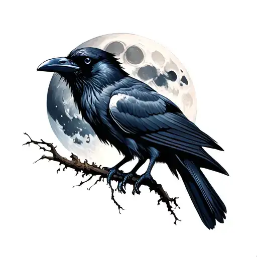 Raven And Moon
