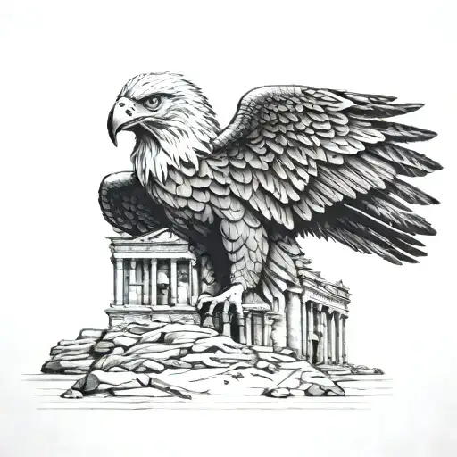 Petra Lost City And Eagle