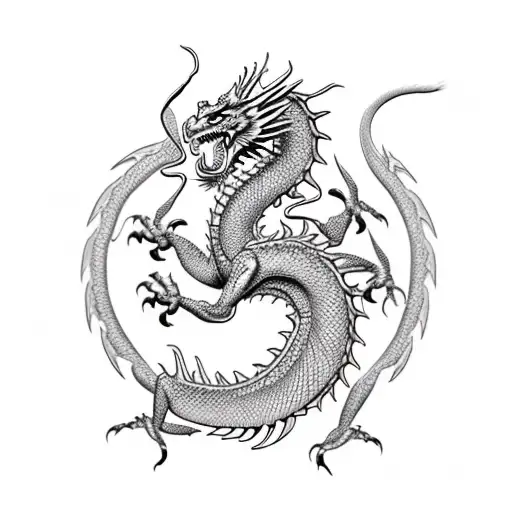 Chinese Red Dragon For Arm