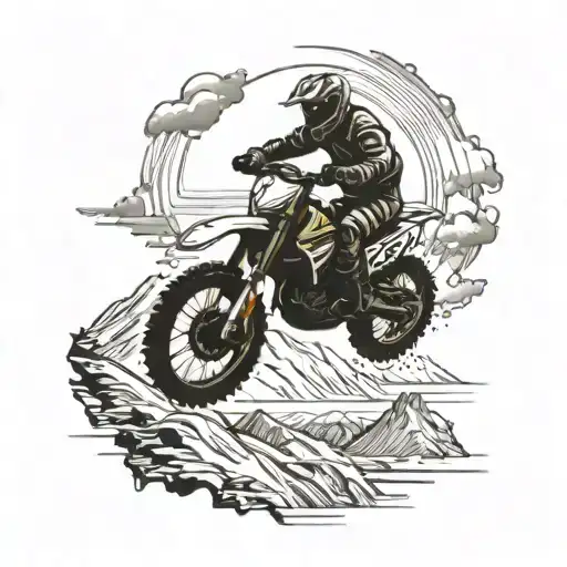 A Dirt Bike Jumping Over A Mountain Range Symbolizing The Thrill Of Dirt Biking