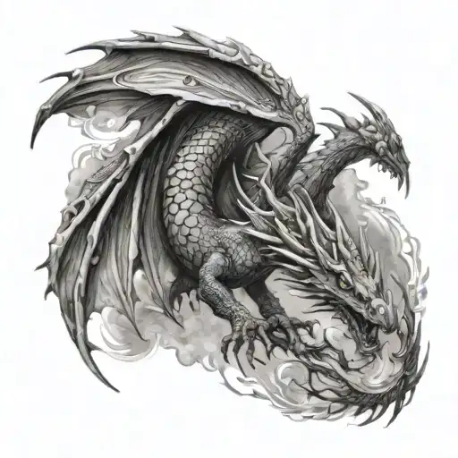 Dragon With Spread Wings
