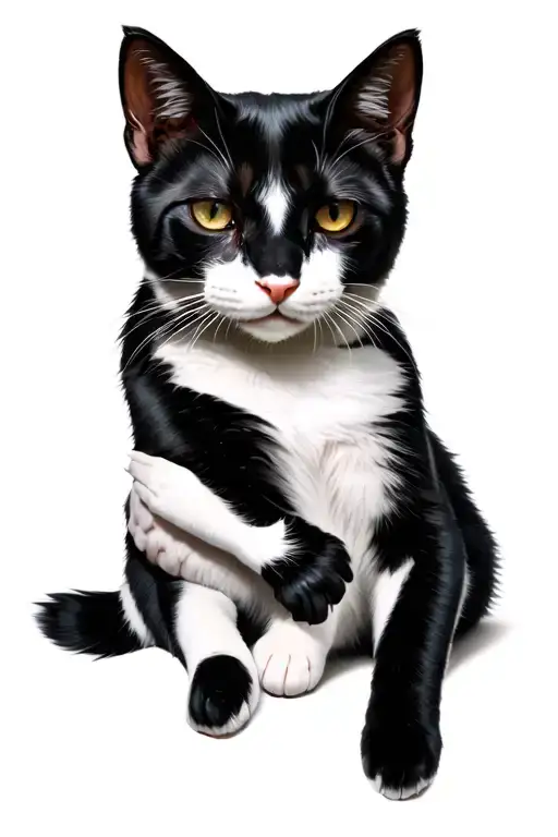 Paarthurnax Cuddling A Black And White Cat