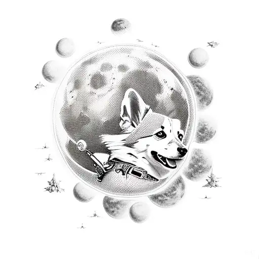 Corgi Jumping Over The Moon
