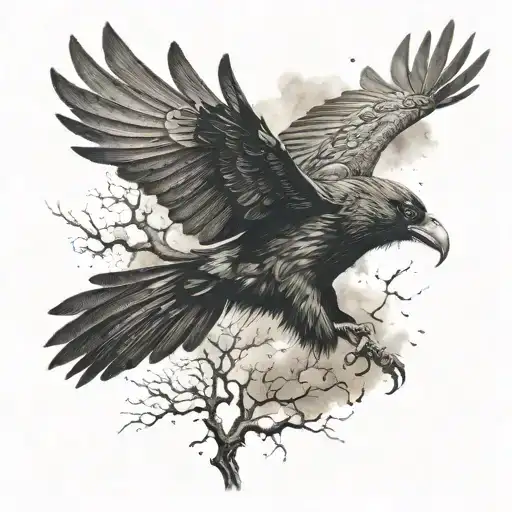 Falling Crow Out Of The Sky