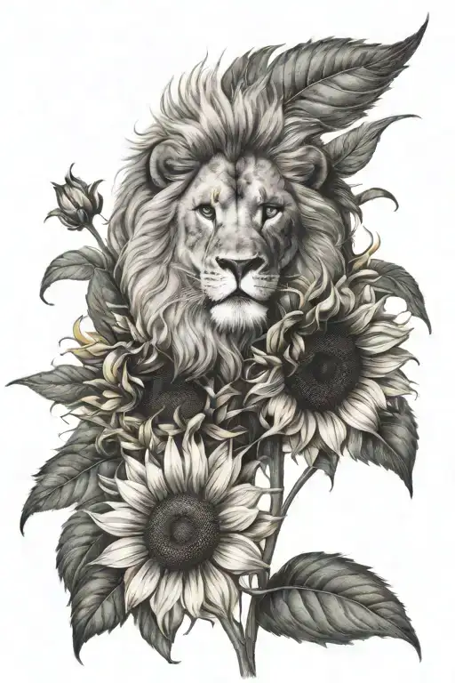 Sunflower And Lion