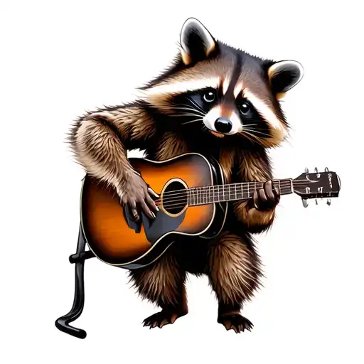 Raccoon Playing Guitar