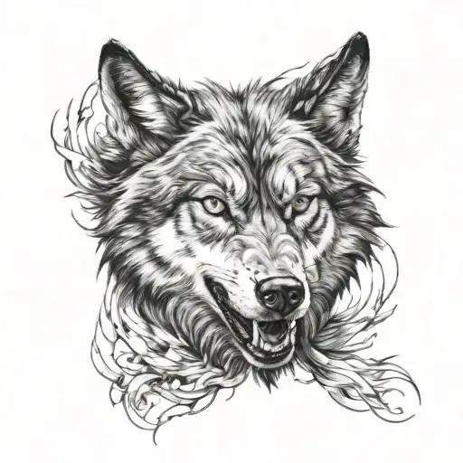 Angry Wolf Tattoo For Forearm Covering The Whole Forearm