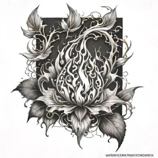 Fire Element Tattoo Design Combining 8 Layers That Grows More Intricate