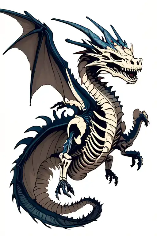 Skeletal Dragon Flying