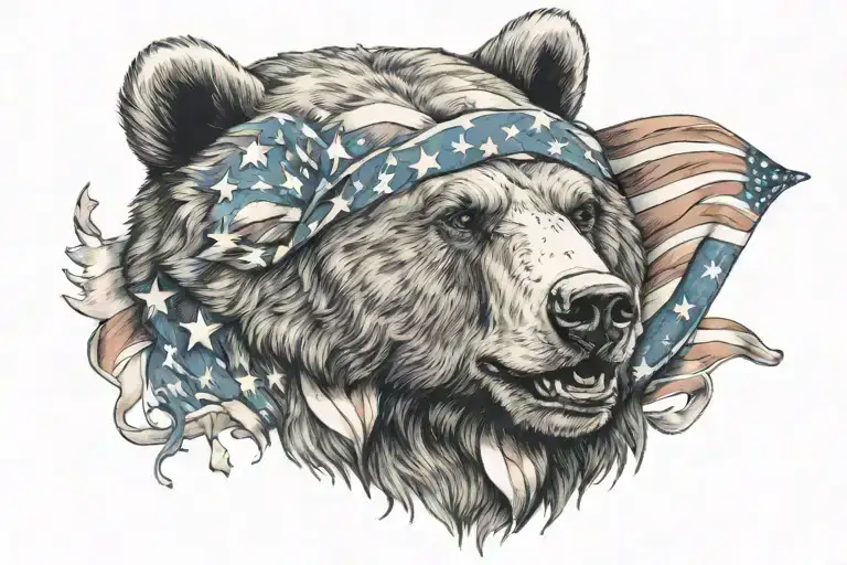 Patriotic Bear Holding