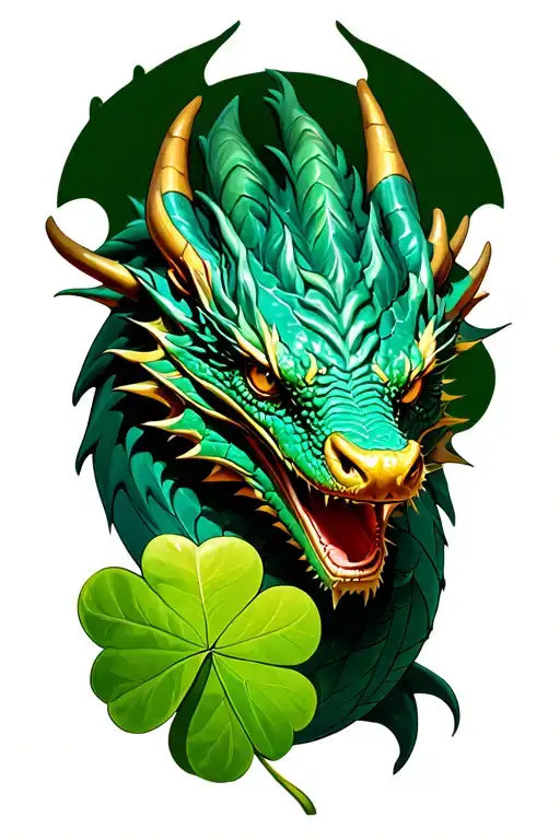 Dragon With A Leaf Of Clover