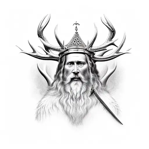 God Of Hunting With Antler Crown