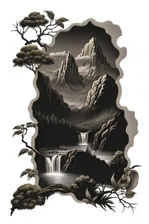 Karma And Mountain Landscape