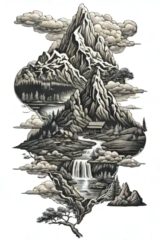 Karma And Mountain Landscape
