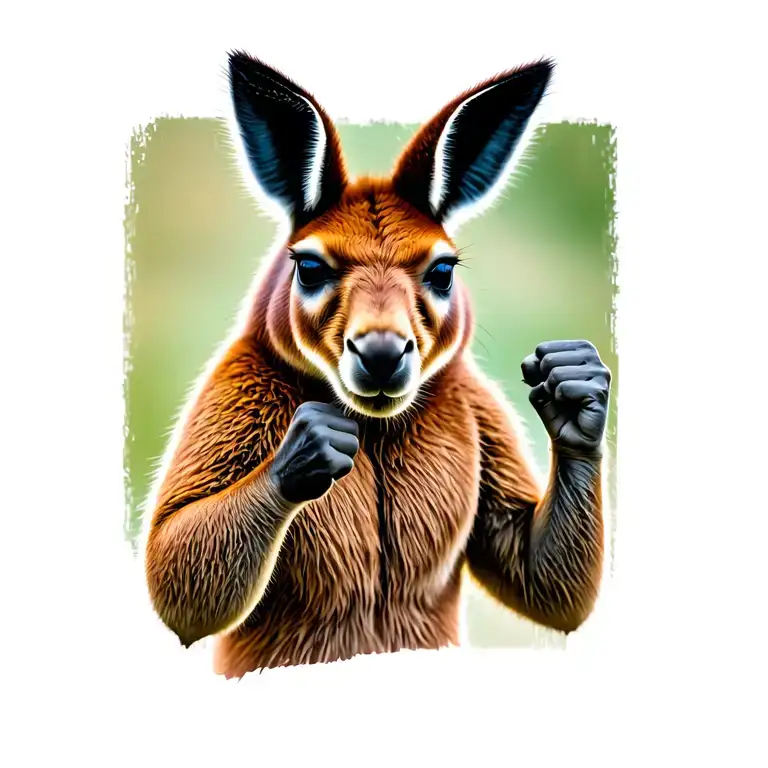 Kangaroo With His Fist Up Ready To Fight