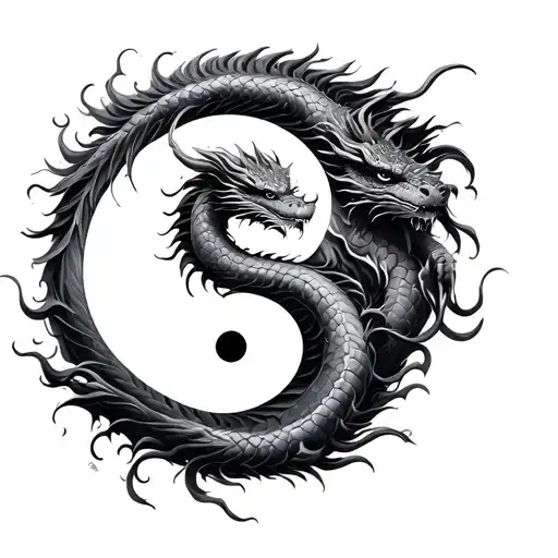 Phoneix And Dragon Yin And Yang