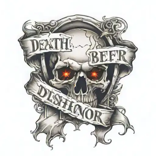 Death Before Dishonor With Tombstone And Broken Heart