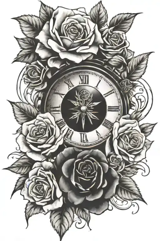 Roses And A Clock