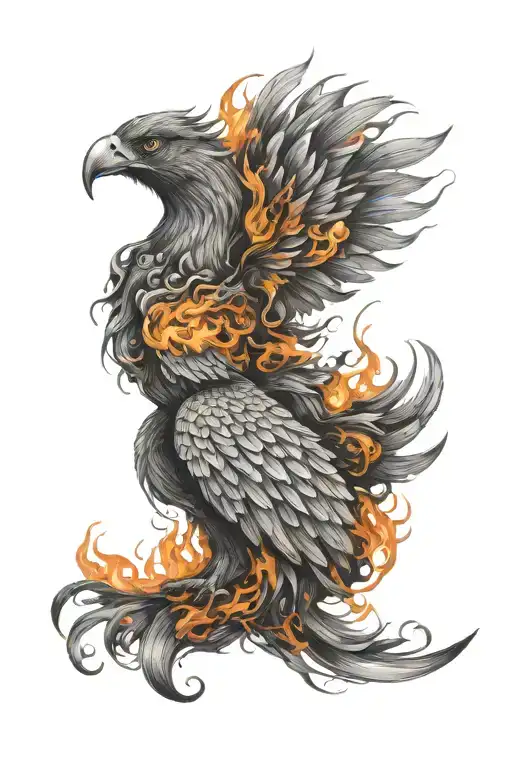 Fire Phoenix Emerge Womans Chest Design Featuring