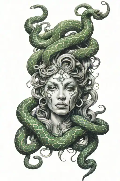 Medusa And Snakes Wrapped