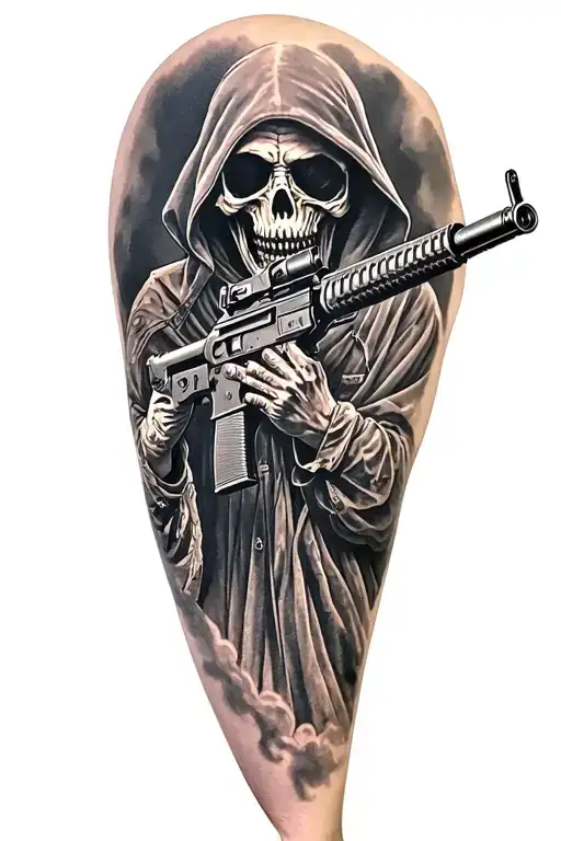Grim Reaper With Ar15 Gun