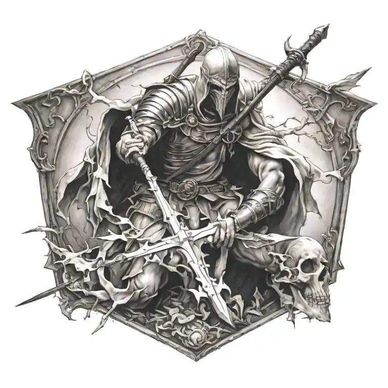 Fallen Angle With Spear Through It